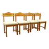 Suite de 4 chaises en bois, 1970s