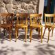 4 Baumann bistro chairs, different shades, vintage