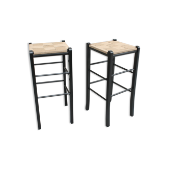 High wooden stools