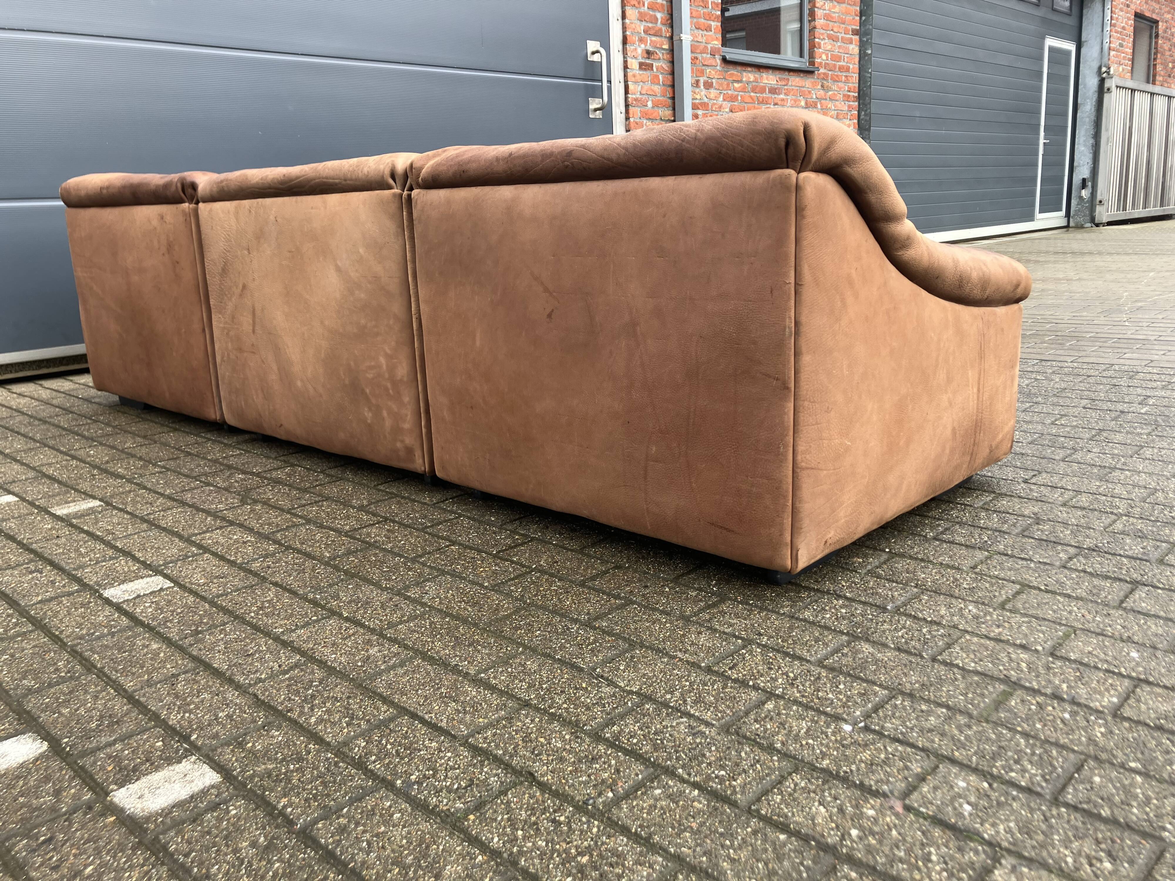 De Sede Ds46 Modulair 5mm Buffel leather NECK Cognac Bruin