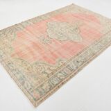 6x9 Vintage Peach Oushak Vintage Rug, 184x276 Cm