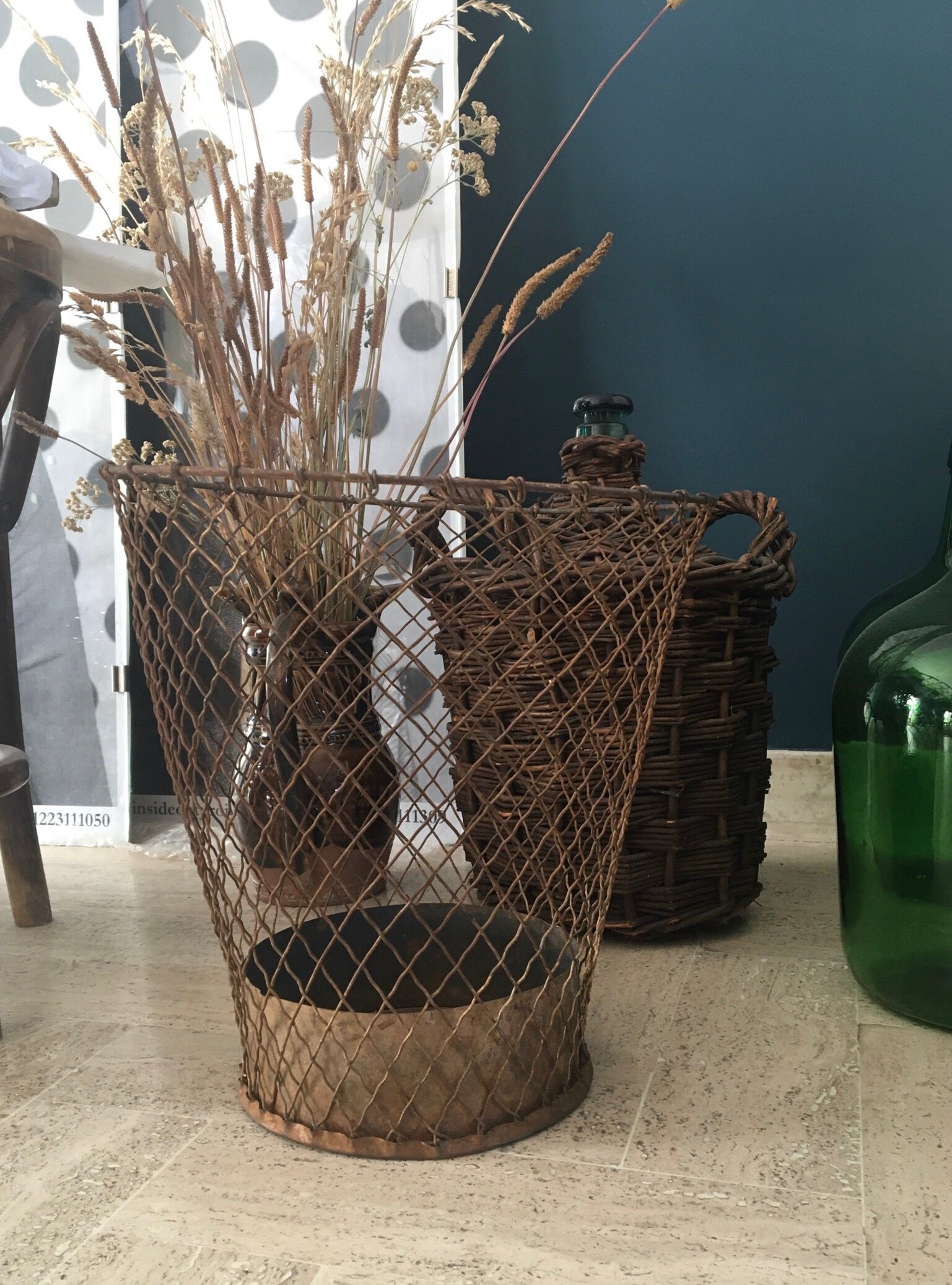 Brass paper basket, ca 1900