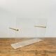 Porte-revues design par David Lange – Plexiglas et laiton – Vintage