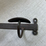 Coat rack, four hooks, in wrought iron.