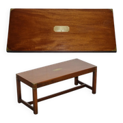 Vintage Reh Kennedy Military Campaign Coffee Table with Brass Fittings from Harrods