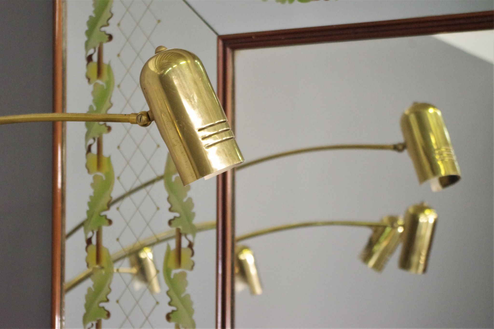 Brass floor chandelier, 70s