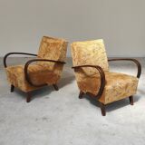Pair of Art Deco H410 Type C armchairs by Jindrich Halabala for UP Zavody