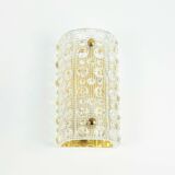 Pair Mid Century Scandinavian Glass & Brass Wall Lamps - C.Fagerlund, 1960s