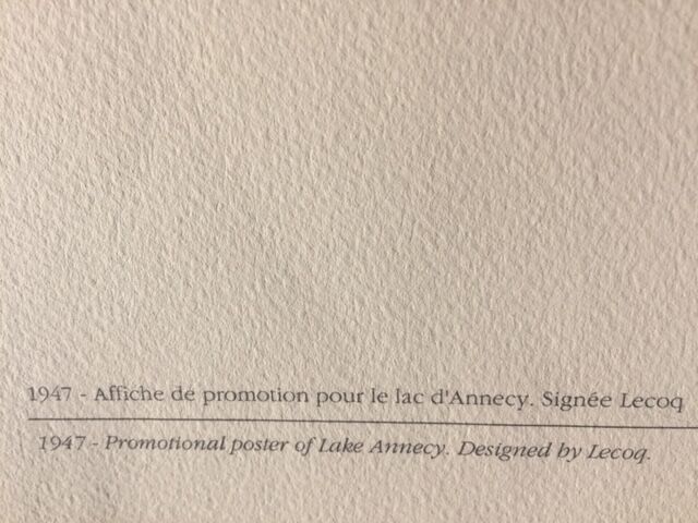 Poster promotion Lake Annecy Lecoq