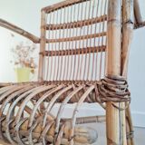 Pair of antique rattan armchairs