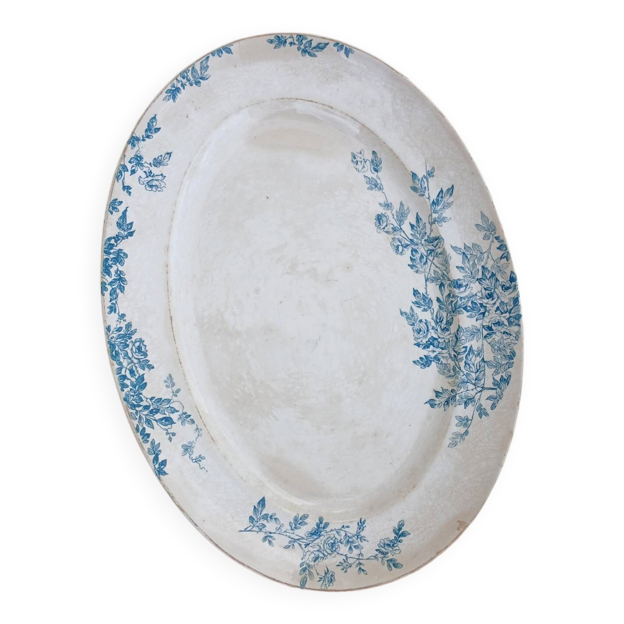 Plat ancien en terre de fer Creil et Montereau 