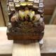 Piece of recycled teak Indian door (corner of the door frame) transformed into a candle holder