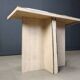 Vintage travertine and brass console table, 1970s