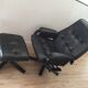 Armchair Scandinavian lounge swivel and tilt and his ottoman Unico 1970 Denmark