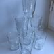 Set of 8 glass water glasses engraved 50s