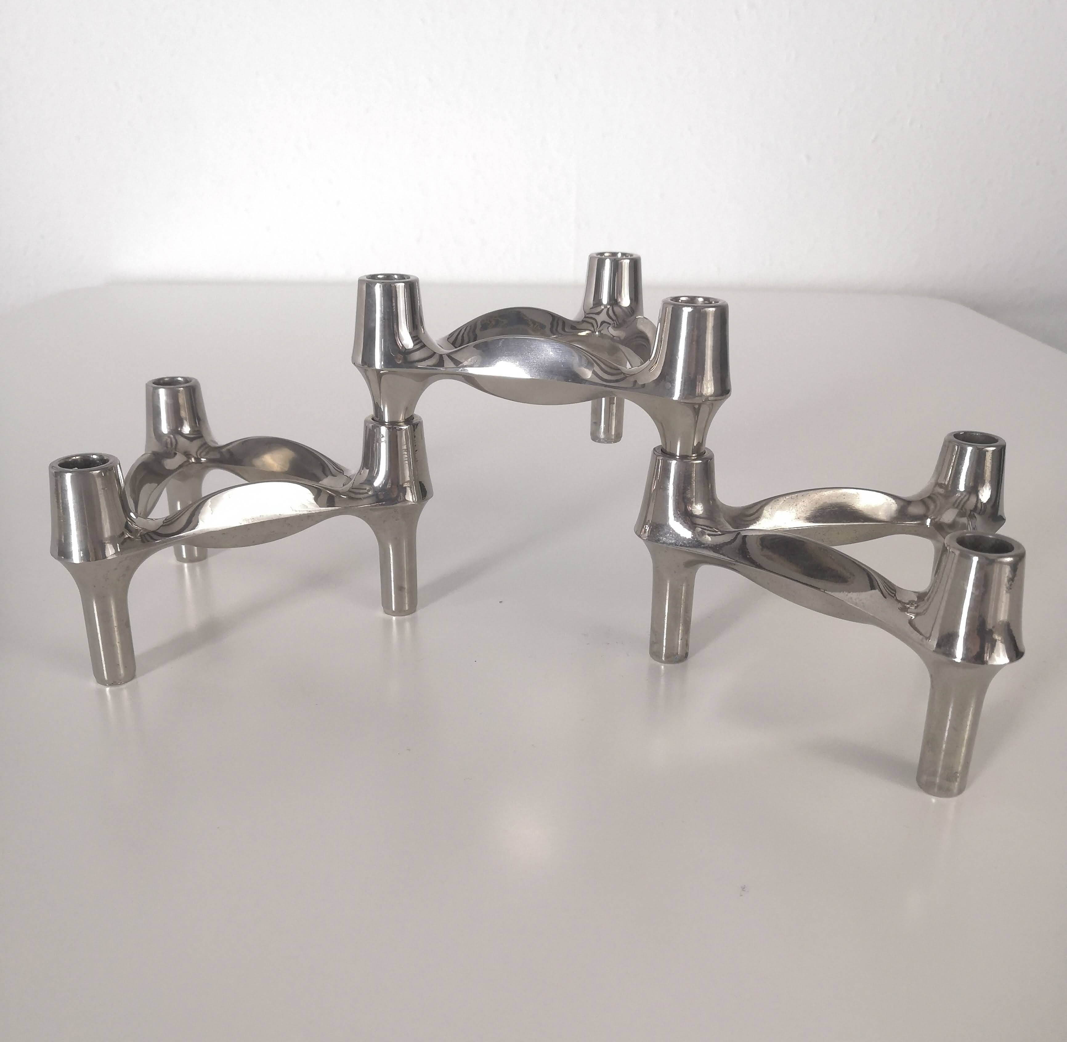 Set of 3 Nagel BMF candle holders