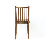 Set de 4 chaises de salle à manger en chêne foncé par tonne, tchécoslovaquie années 1960