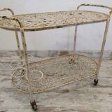 Antique wrought iron bar trolley