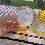 Pair of crystal stemmed bowls