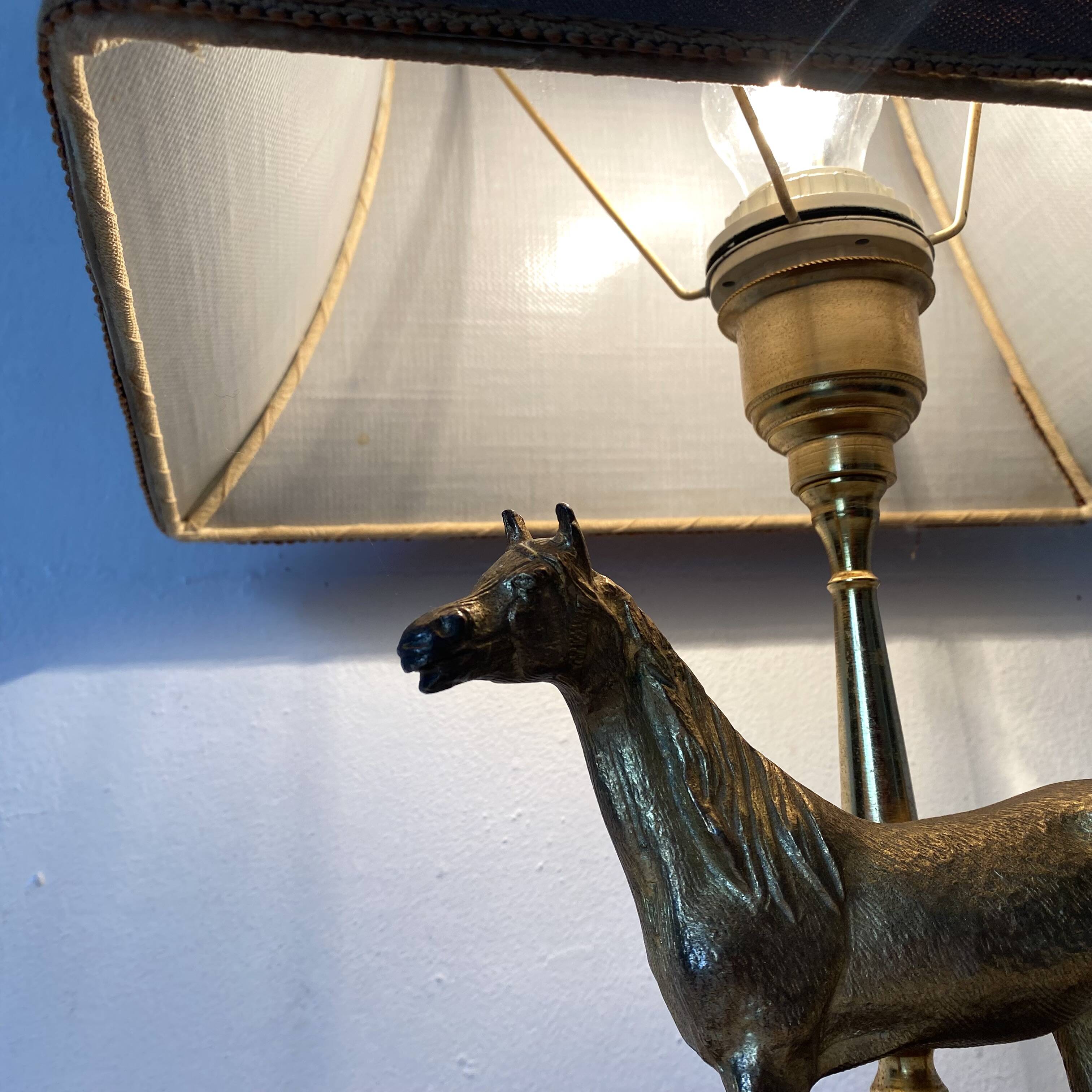 Lampe cheval années 60-70