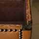 Antique curved trunk in wood and brown imitation leather