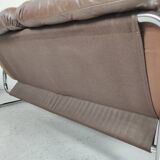 Sofa and 2 armchairs by Johan Bertil Ugggstrom 1970s chrome leather