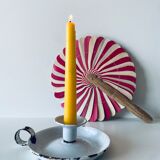 White enamelled candle holder