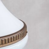 Mid-century opaline and brass pendant light
