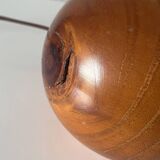 Wooden lamp, 2m fabric cable, fabric lampshade