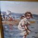 Tableau fillettes sur la plage