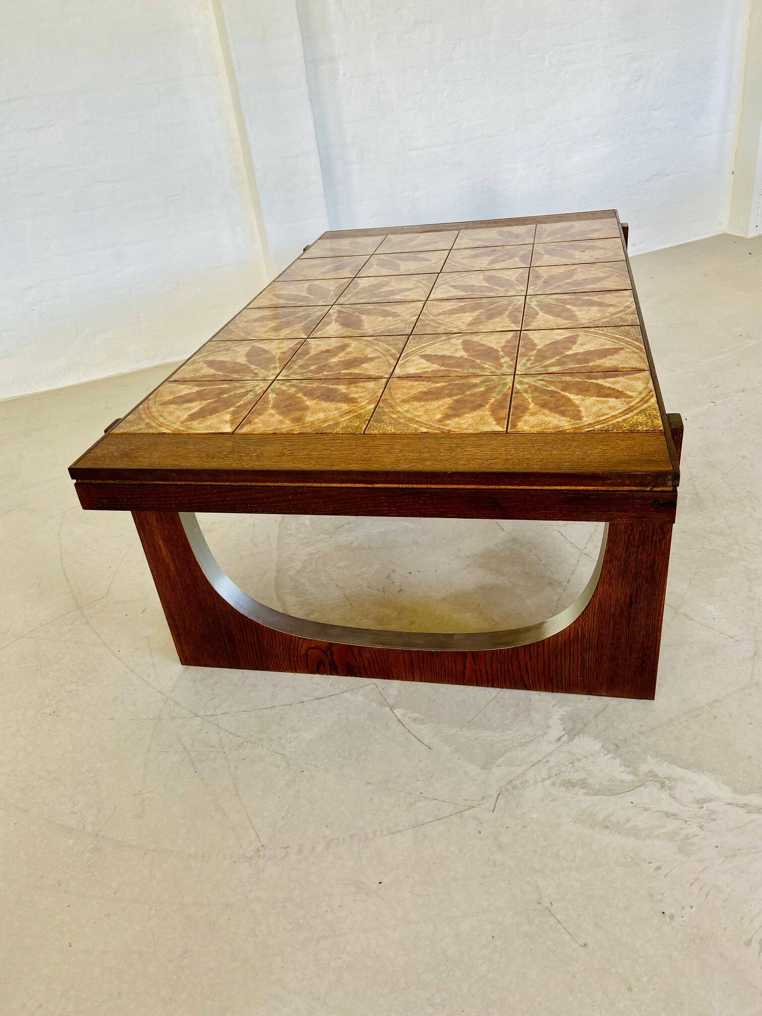 VINTAGE DANISH MID CENTURY TEAK  & CERAMIC COFFEE TABLE  1960s