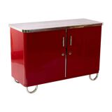 Red lacquered Bauhaus sideboard, 1930s