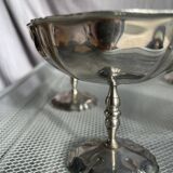 6 vintage stainless steel ice cream cups