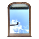 Miroir art déco biseauté , bois sculpté