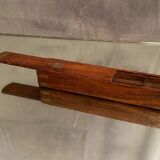 Navy-style pen tray in mahogany and brass