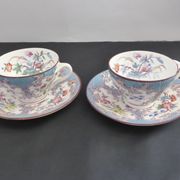 Pair of Rörstrand porcelain coffee cups with Japanese floral decoration