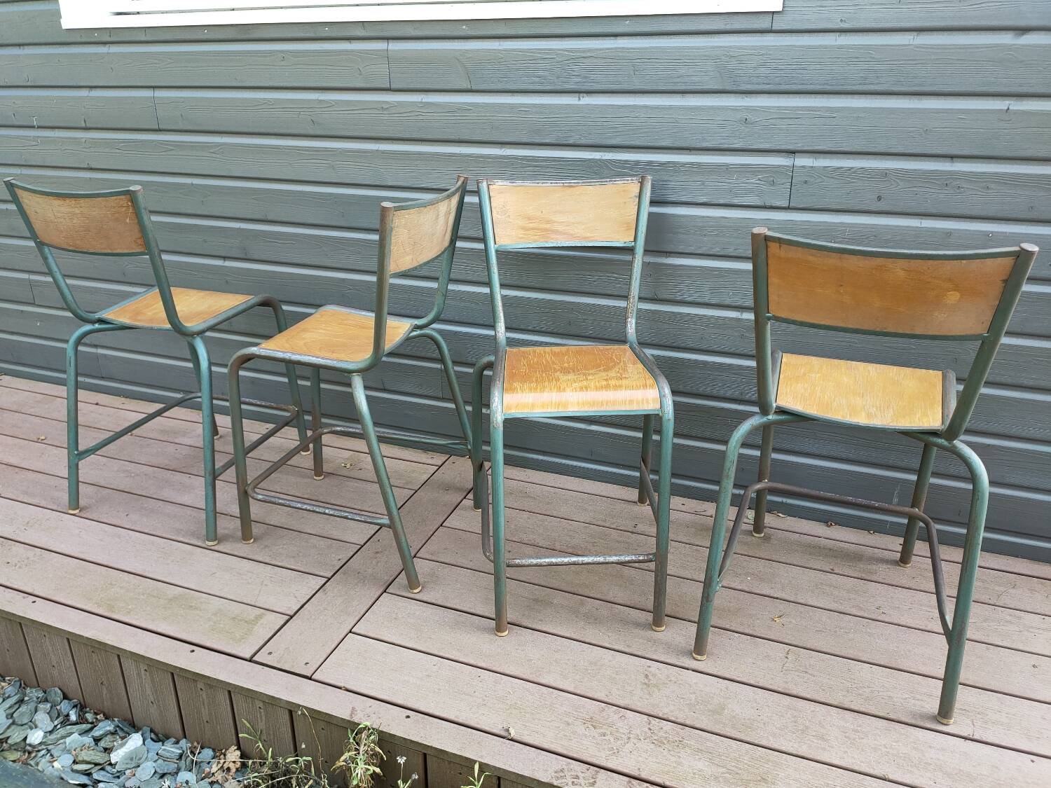 Lot de 10 chaises hautes d'école Mullca
