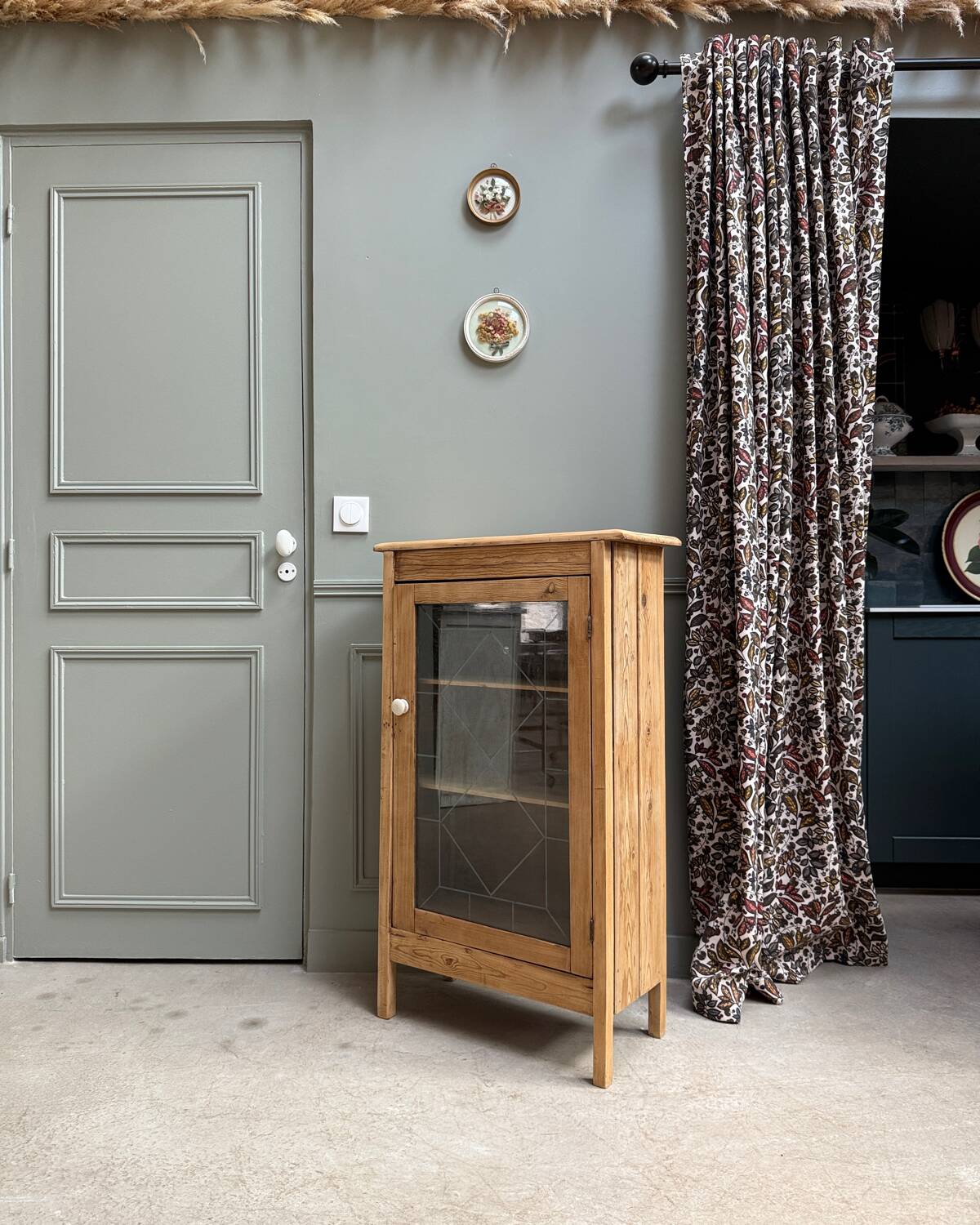 Vintage glass-fronted jam cupboard (renovated)