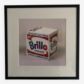 Affiche pop art original vintage réédition d’andy warhol « brillo box 1964 »
