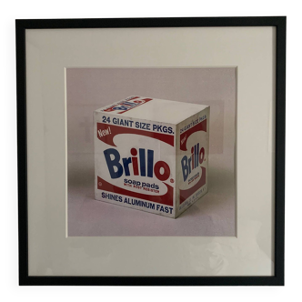 Affiche pop art original vintage réédition d’andy warhol « brillo box 1964 »