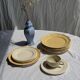 Set of 4 small vintage white dessert plates D21