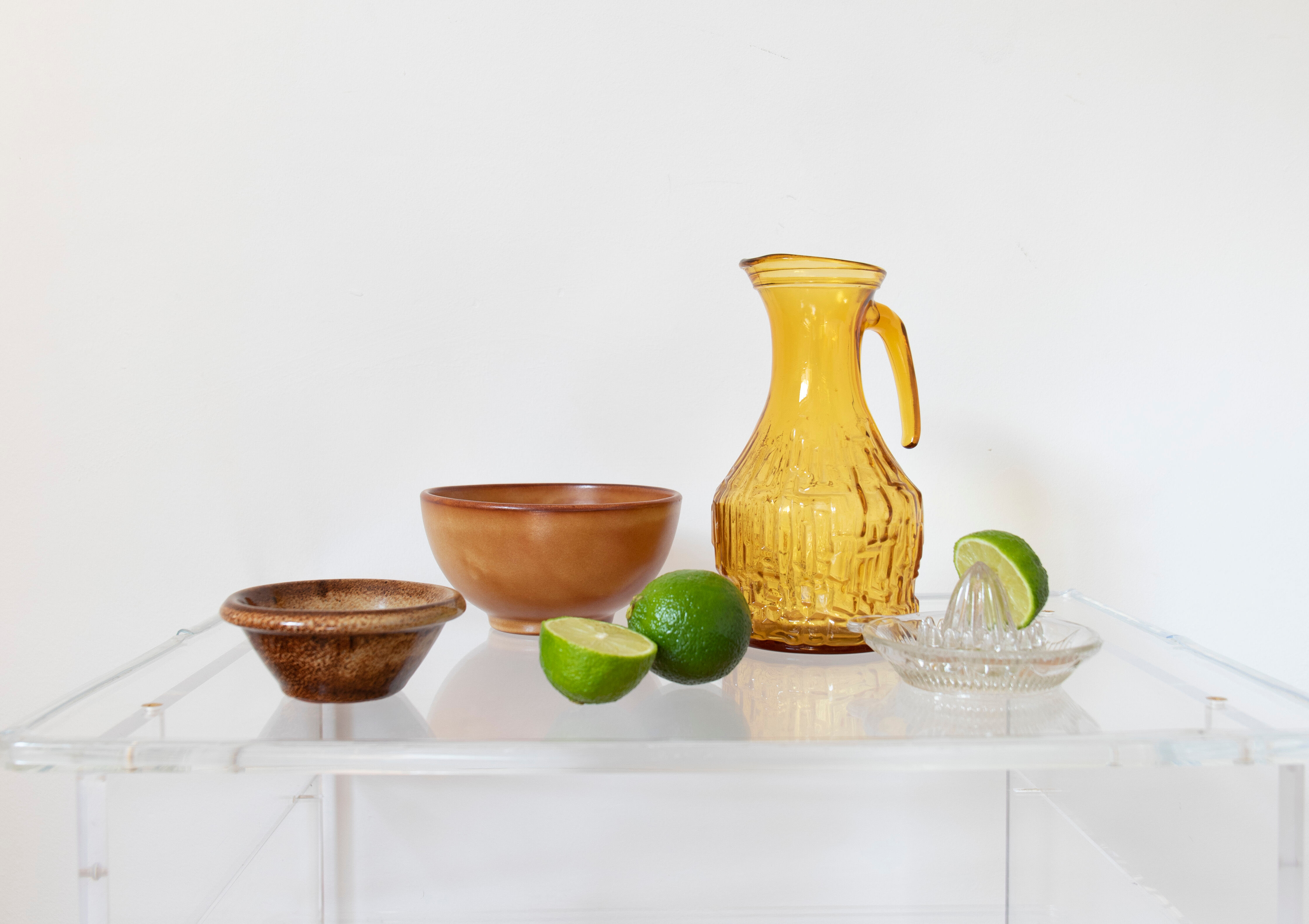 Yellow glass pitcher 70s