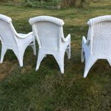 Set of vintage f rattan chairs