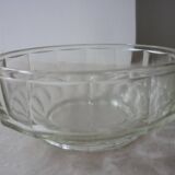 Round salad bowl in old art deco glass