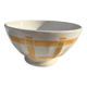 Vintage Earthenware Bowl with Yellow Tiles Pattern