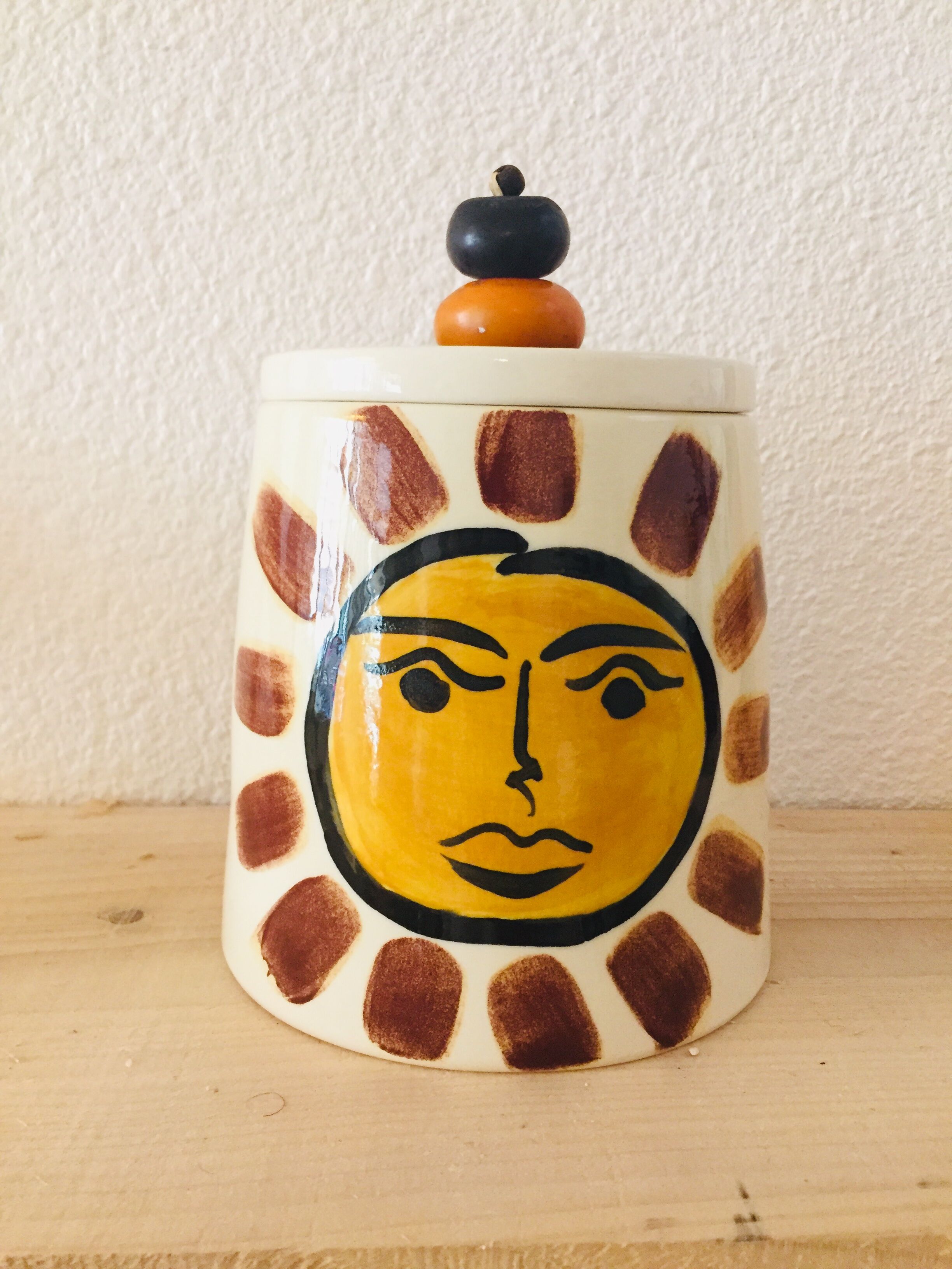 Hand-painted glazed ceramic box