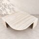Grande table basse vintage en travertin – plateau sculptural –