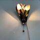 Simple plexiglass and brass wall light, Flower Design, mid-century by Geru, 1960s, Germany.
