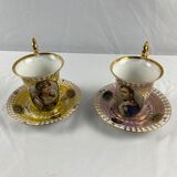 Coffee cups Napoleon in porcelain early XXth