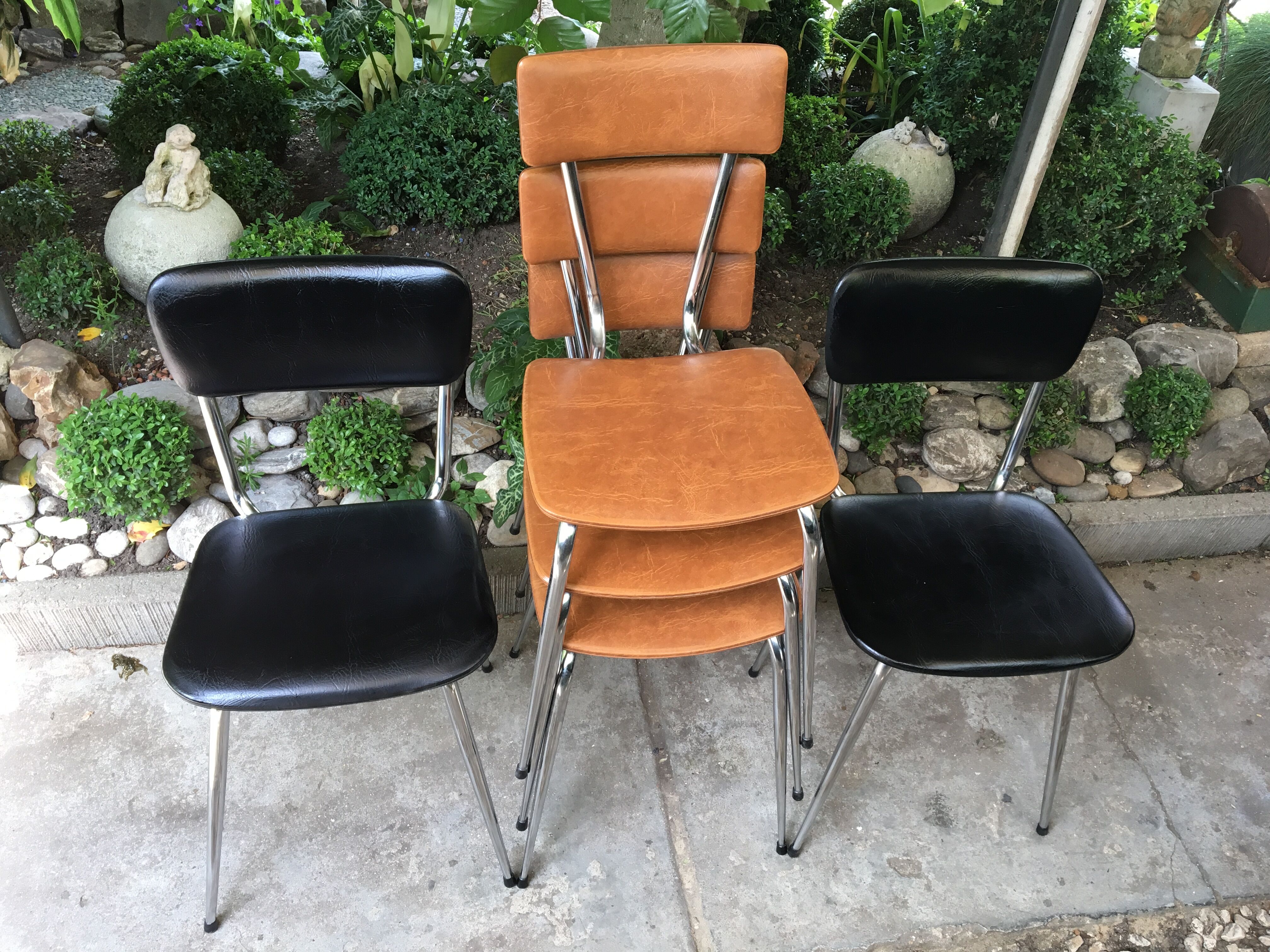 Chairs skaï  and  chrome